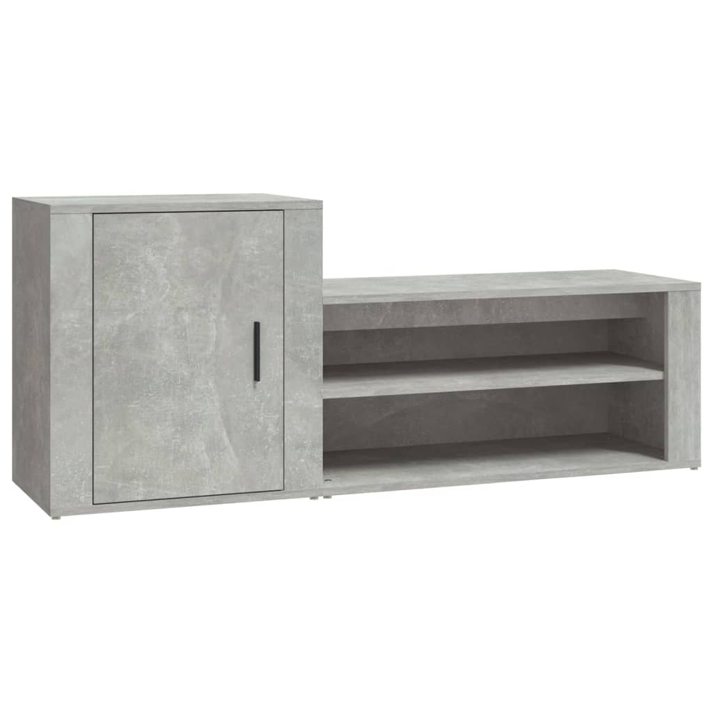 betonszürke szerelt fa cipőszekrény 130x35x54 cm (816748)