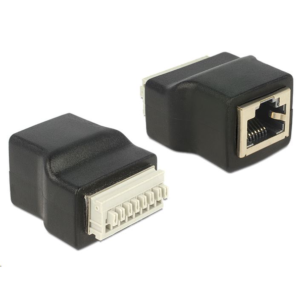 Adaptér svorkovnice s tlačidlom na RJ45 zásuvku Delock 65527