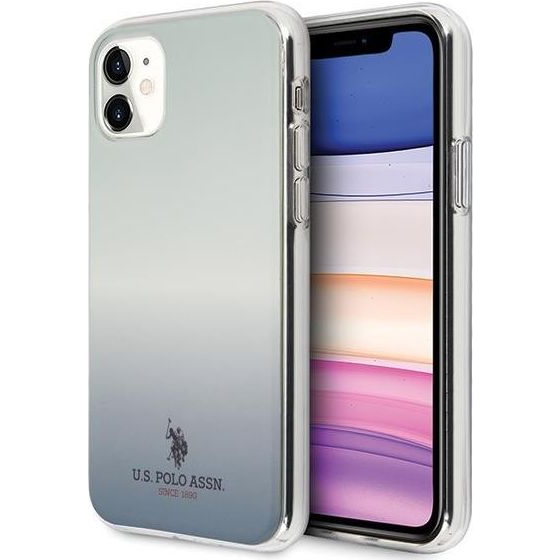 US Polo Gradient Pattern Collection iPhone 11 Telefon tok - Kék/Szürke (69095-uniw)