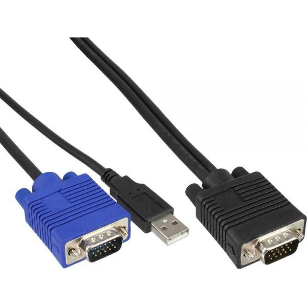 InLine 4043718072187 cavo per tastiera, video e mouse Nero, Blu 1,8 m