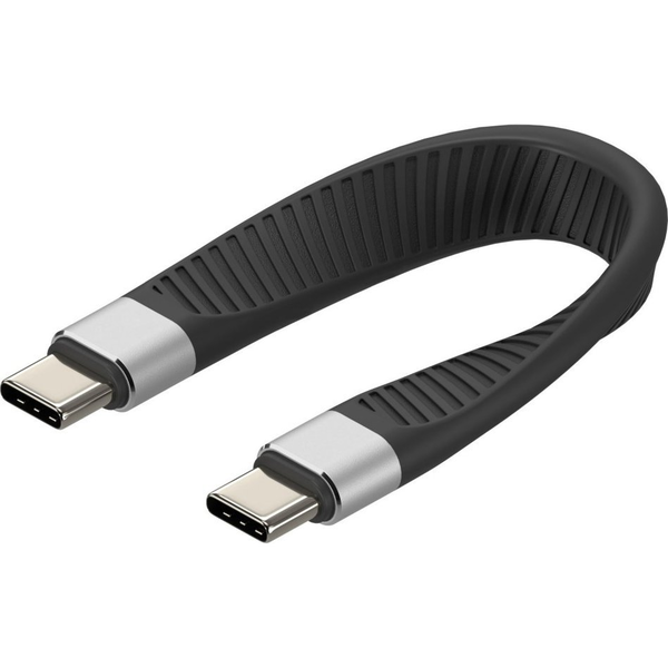 Techly ICOC-USBC-FL-U4 cabluri USB USB4 Gen 2x2 0,124 m Negru