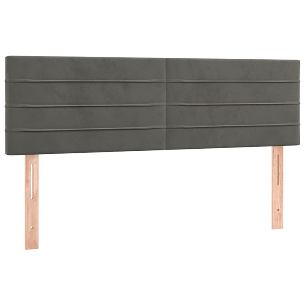 2 db sötétszürke bársony fejtámla 72 x 5 x 78/88 cm (346153)