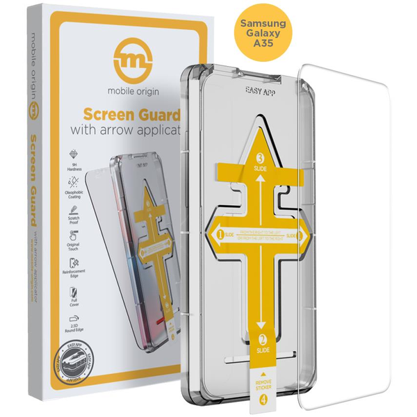 Folie sticla transparenta cu sistem de montare Mobile Origin Screen Guard compatibila cu Samsung Galaxy A35 5G