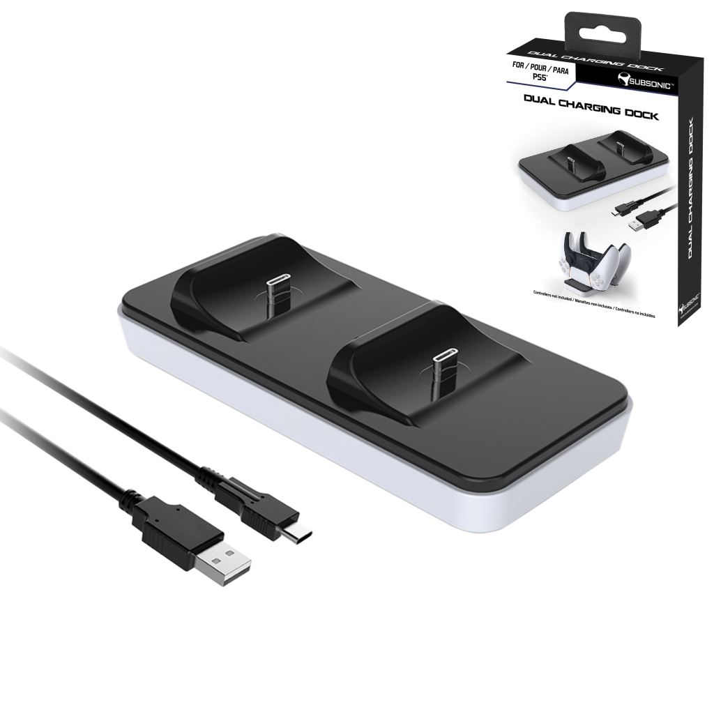 Subsonic PS5 dupla kontroller töltő állomás fekete-fehér (SA5608) (SA5608)