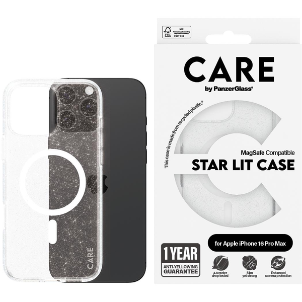 PanzerGlass CARE by PG White MagS iPhone16 6.9 Pro mobiele telefoon behuizingen Hoes Transparant