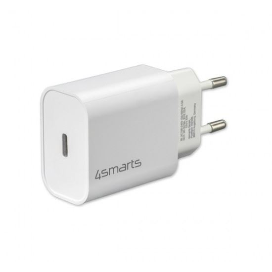 4smarts hálózati gyorstöltő adapter 20W, Type-C QC 3.0, 1.5m Lightning kábel, fehér (4S465575 + 4S465591)