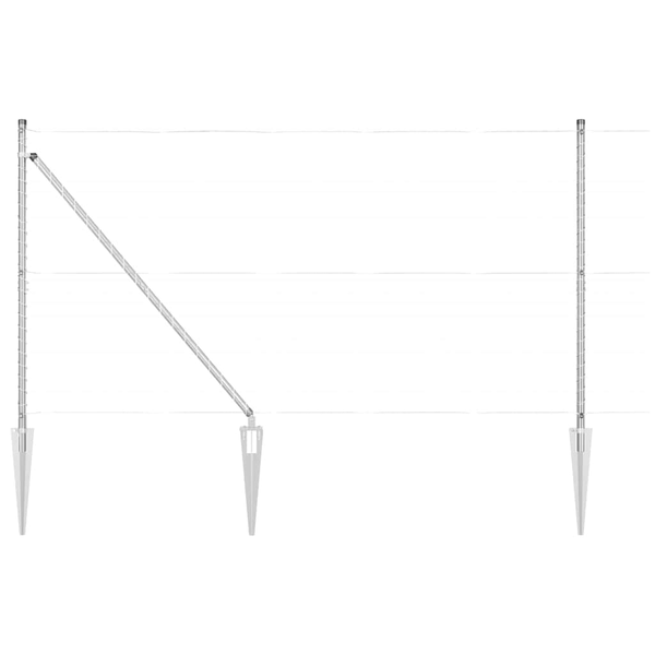 Stâlpi de gard cu vârf, 52 buc., Ø32 mm, 160 cm. oțel zincat