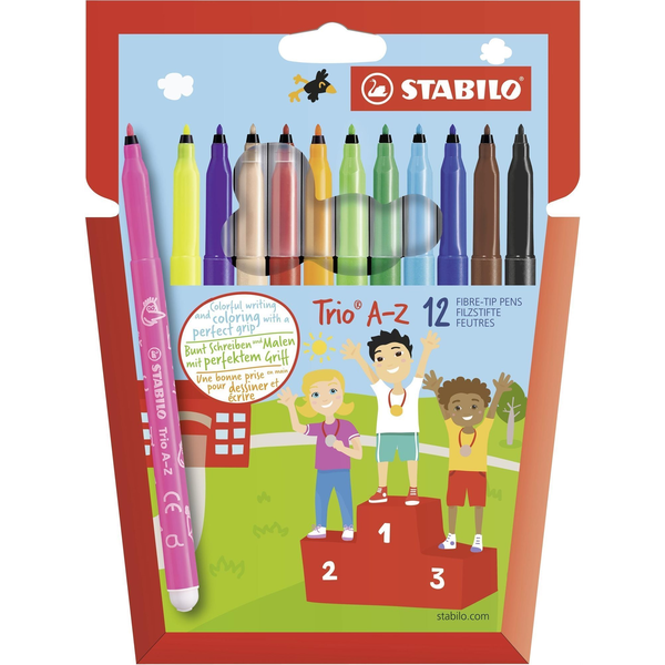 STABILO Trio A–Z filtpen Fin Flerfarvet 12 stk