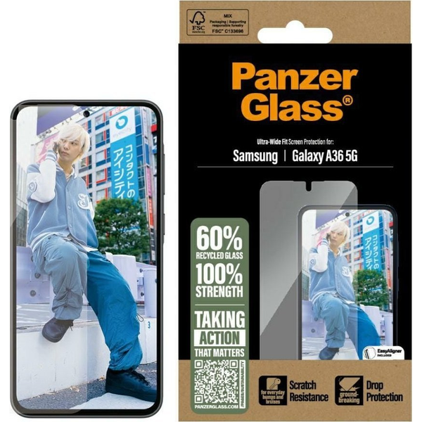 PanzerGlass PGRNUWFG38083 scherm- & rugbeschermer voor mobiele telefoons Doorzichtige schermbeschermer Samsung 1 stuk(s)