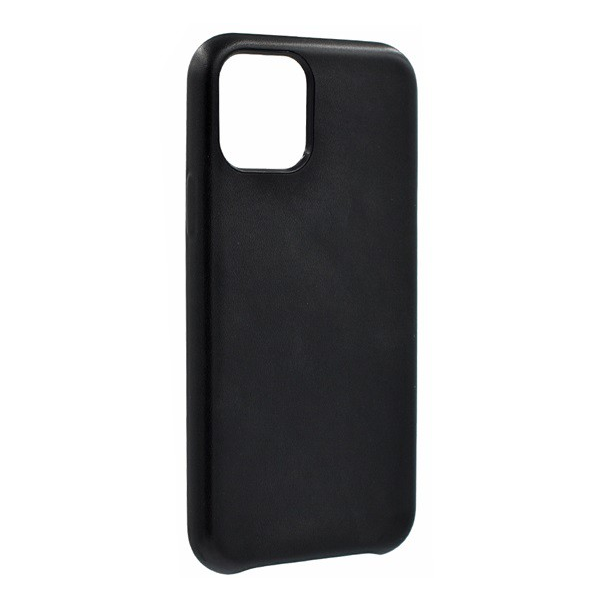 Műanyag telefonvédő (bőr hatású bevonat, mikrofiber plüss belső, kamera védelem) FEKETE [Apple iPhone 12 Pro Max] (5996591068718)