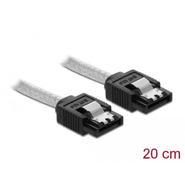 Delock SATA 6 Gb/s Kabel 20 cm transparent