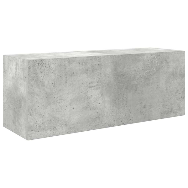 Mueble De Pared Baño Madera Ingeniería Gris Hormigón 80x25x30cm Vidaxl