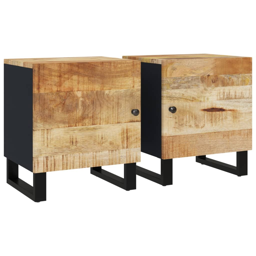 2 db tömör mangófa éjjeliszekrény 40 x 33 x 46 cm (345209)