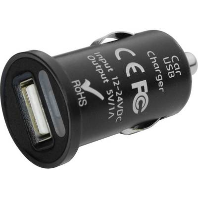Eufab Mini USB töltőadapter Terhelhetőség max.=1 A Alkalmas univerzális 12 V-ról 5 V-ra, 24 V-ról 5 V-ra (16548)