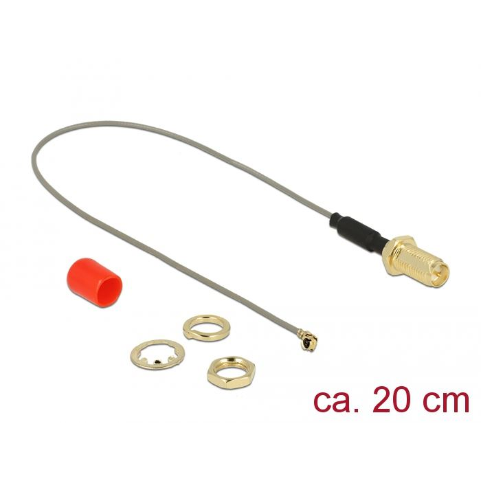 Delock antenna kábel RP-SMA anya> MHF / U.FL-LP-068 apa 20cm (89831) (DE89831)