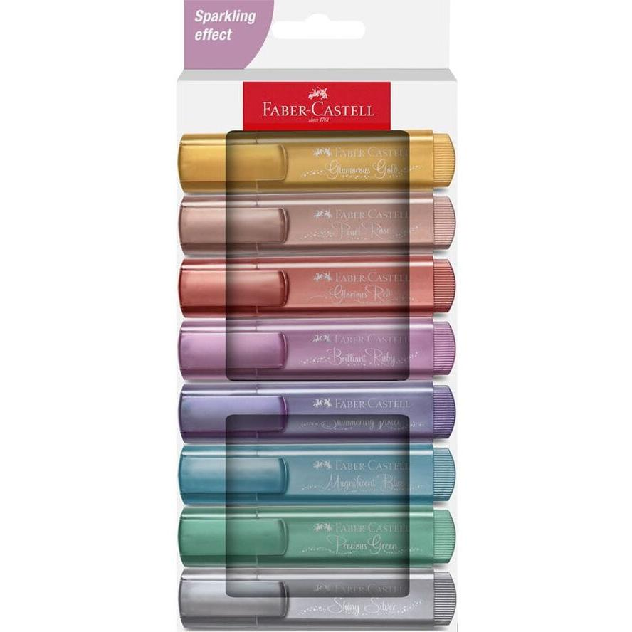 Faber-Castell TL 46 Metallic 1-5mm Szövegkiemelő készlet - Vegyes színek (8 db / csomag) (254678)