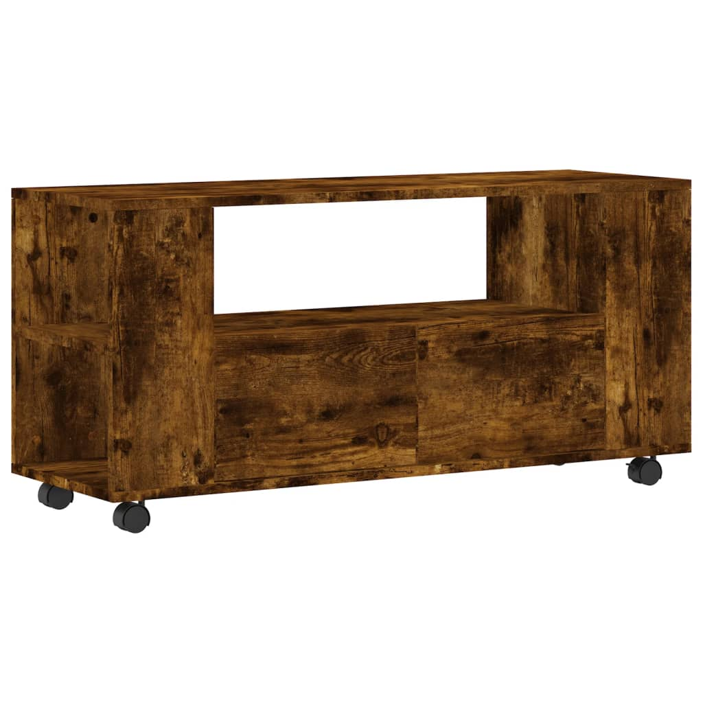 füstös tölgyszínű szerelt fa TV-szekrény 102x34,5x43 cm (833747)