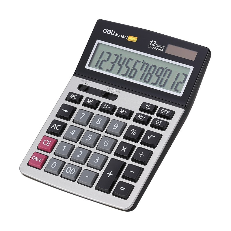 Deli Core 1671 Elemes Asztali számológép - Ezüst (DEL01671)