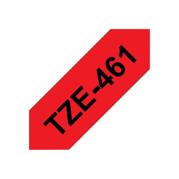 Brother TZE-461 etiketbånd Sort på rød