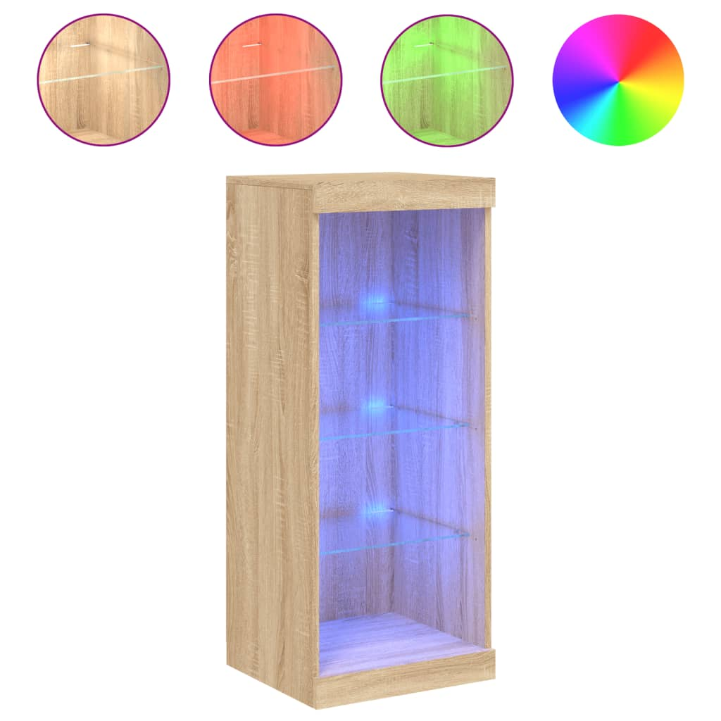 sonoma tölgy színű tálalószekrény LED-ekkel 41 x 37 x 100 cm (836730)