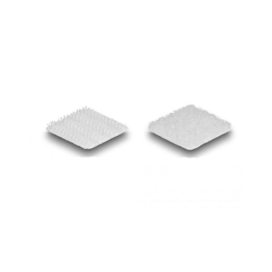 Delock Tépőzáras kocka darabok, öntapadós 64 db.-os fehér (19097)