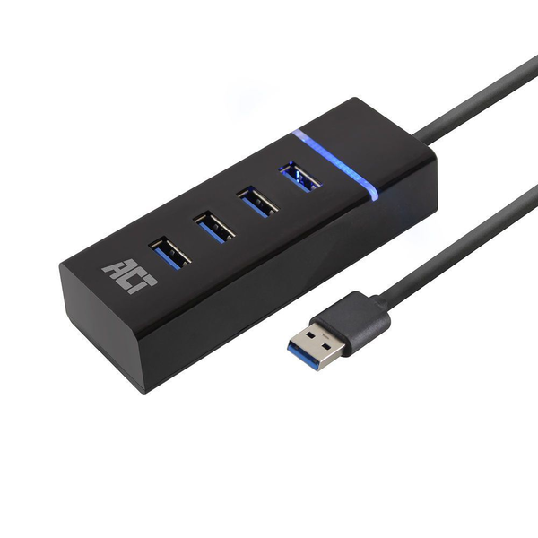 ACT AC6300 interface hub USB 3.2 Gen 1 (3.1 Gen 1) Type-A 5000 Mbit/s Sort