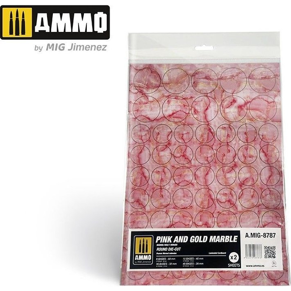  Vallejo Ammo: Pink and Gold Marble - Round Die-Cut (2)