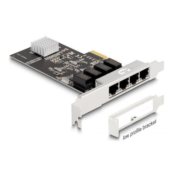 Delock PCI Express x4 kártya 4 x RJ45 Gigabit LAN RTL8111 (88618) (88618)