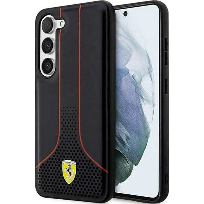 Ferrari Perforated 296 P Samsung Galaxy S23+ hátlap tok, fekete (FEHCS23MPCSK)