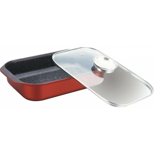 Bachmayer BM-7826-34 márvány bevonatú Burgundy pecsenyesütő fedővel 34 cm (BM-7826-34)