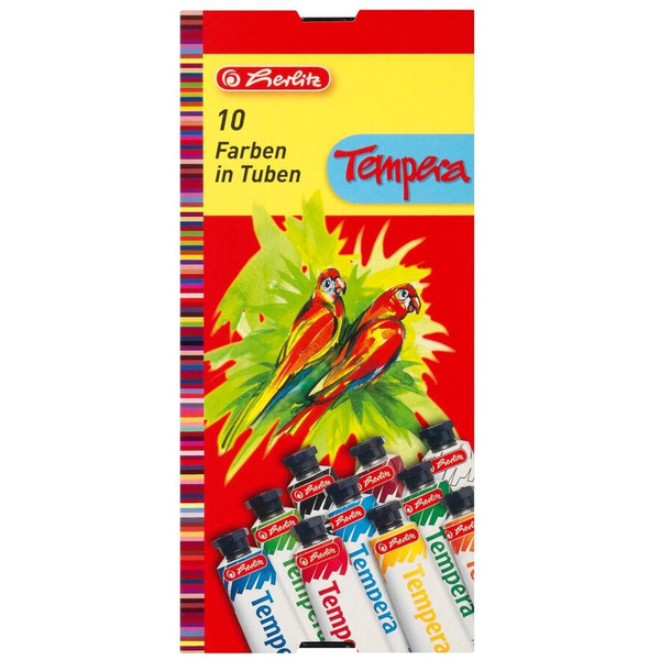 Темперни бои Herlitz, 16 мл, 10 цвята
