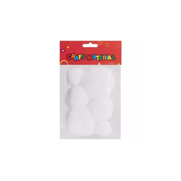Textil hógolyó szett (6db/csomag) - Fehér