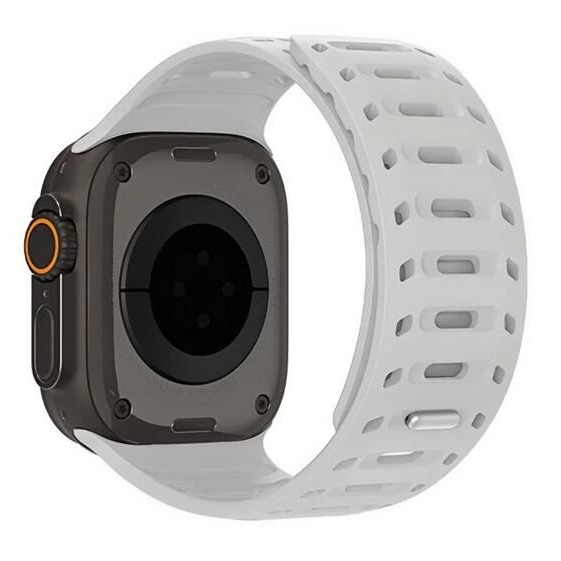 Dux Ducis CS Apple Watch Series 1 42mm lyukacsos, mágneses szilikon pótszíj világosszürke (GP-164440)