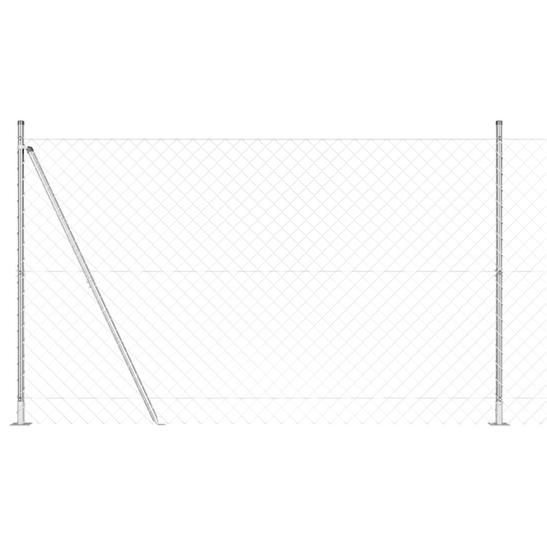 Láncos kerítés 7 Flanged Posts 1.6x10 m Galvanizált acél