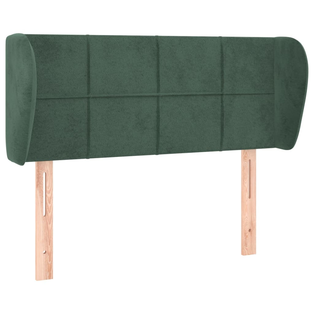 sötétzöld bársony fejtámla szárnyakkal 93x23x78/88 cm (3117183)