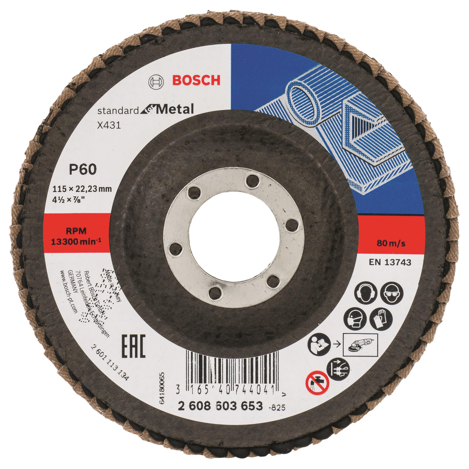 BOSCH 2608603653 X431, Standard for Metal lamellás csiszolókorong (2.608.603.653)