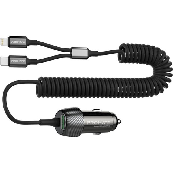Promate PowerDrive-33PDCI Car charger 33W / USB-C / Lightning