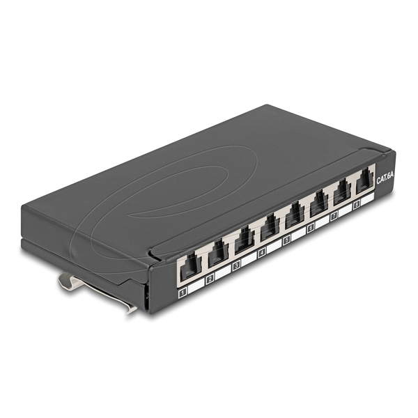 DELOCK Mini Desktop Patchpanel RJ45 Buchse 8Port Cat.6A   sw