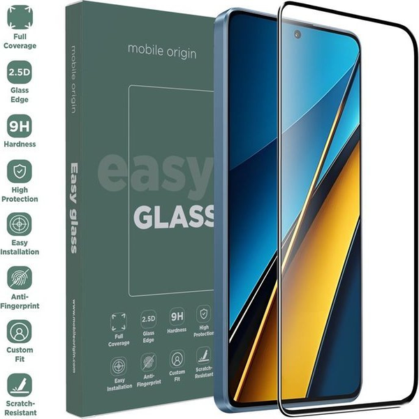 Mobile Origin EasyGlass стъклено фолио, съвместимо с Xiaomi Poco X6 5G Black