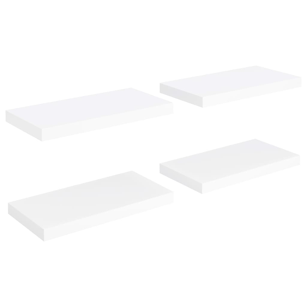 4 db fehér MDF fali polc 50 x 23 x 3,8 cm (323810)