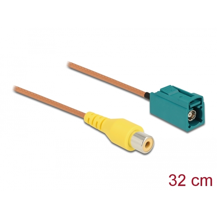 Delock Kábel FAKRA Z hüvely > RCA hüvely RG-179, 32 cm (90008) (90008)