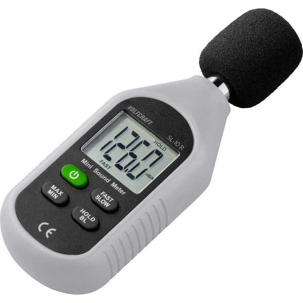 VOLTCRAFT Zajszintmérő SL-10 R 30 - 130 dB 31.5 Hz - 8 kHzÚjrahasznosított granulátumból készült ház (VC-16575290)