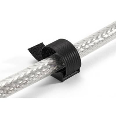 Hebotec Tépőzár foglalat Kötegeléshez, Foglalattal, Felcsavarozható Bolyhos és horgos fél (Sz x Ma) 7.5 mm x 150 mm Fekete 1 db (3011-001-150C) (3011-001-150C)