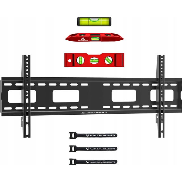 Maclean TV MC-420 Wall Mount Bracket 43"-120" VESA 800x400 120kg Universal Adjustable Spirit Level Accessories Flat Heavy Duty