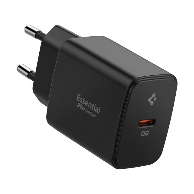 Spigen Essential 20W EE201EU USB-C hálózati töltő adapter fekete (ACH09217) (ACH09217)