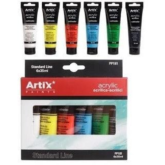 Dam Pintura Acrílica 6 Tubos 35 Ml Color: Aleatorio