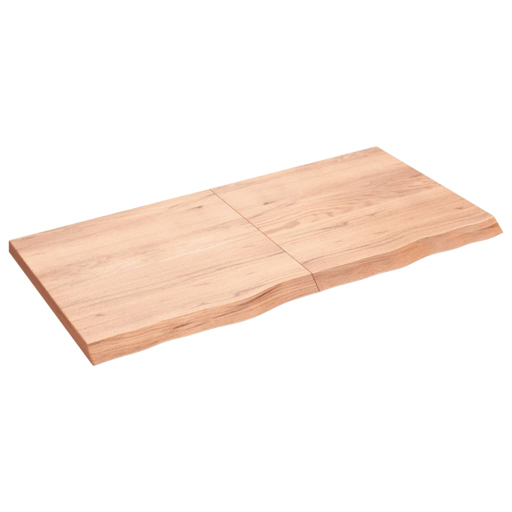 világosbarna kezelt tömör tölgyfa fali polc 120 x 60 x (2-4) cm (363698)