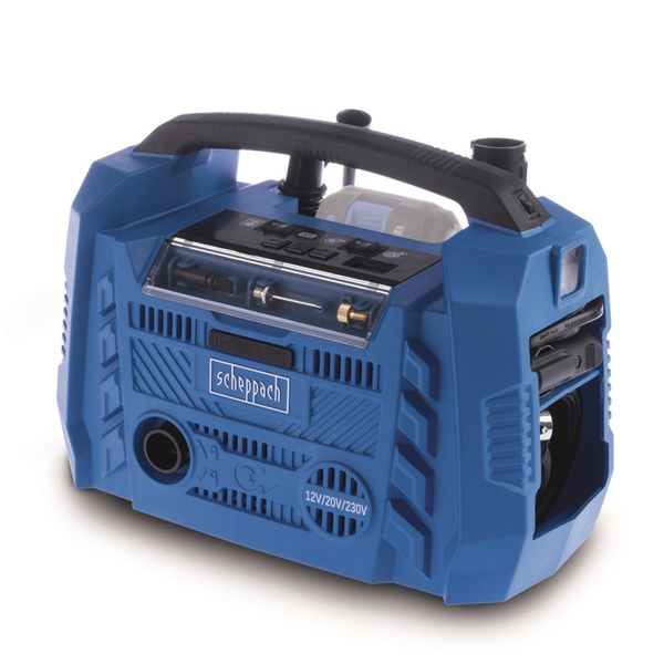 Scheppach Air Force 6 Akkus Hibrid Kompresszor (20V / 12V / 230V) (akku és töltő nélkül)
