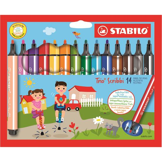 STABILO Trio Scribbi filtpen Flerfarvet 14 stk
