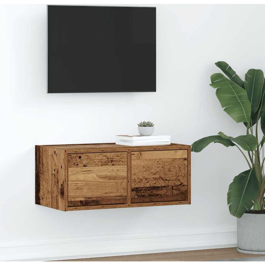 antik fa színű szerelt fa TV-szekrény 60x31x25,5 cm (861504)